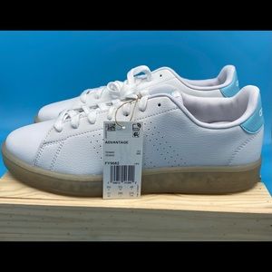 adidas Women's Advantage Tennis Shoes FY9682 White/light blue Size 11